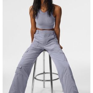 Alo Yoga-High-Waist Ski-Moto Puffer Pant - Fog